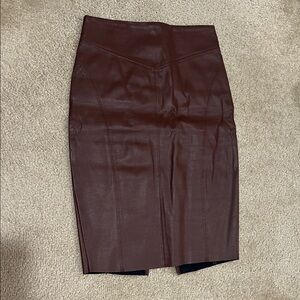 Express Brown Faux Leather Skirt